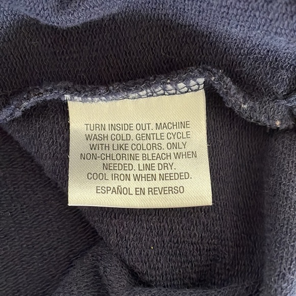 CHARTER CLUB Woman Weekend 2X long sleeve navy top glittery gold stripes high-lo - Picture 6 of 9